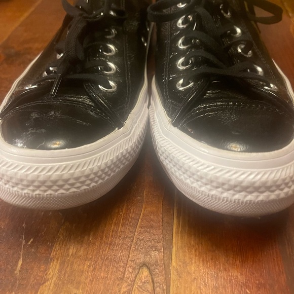Converse All Star size 8 black leather shoes - Picture 3 of 7